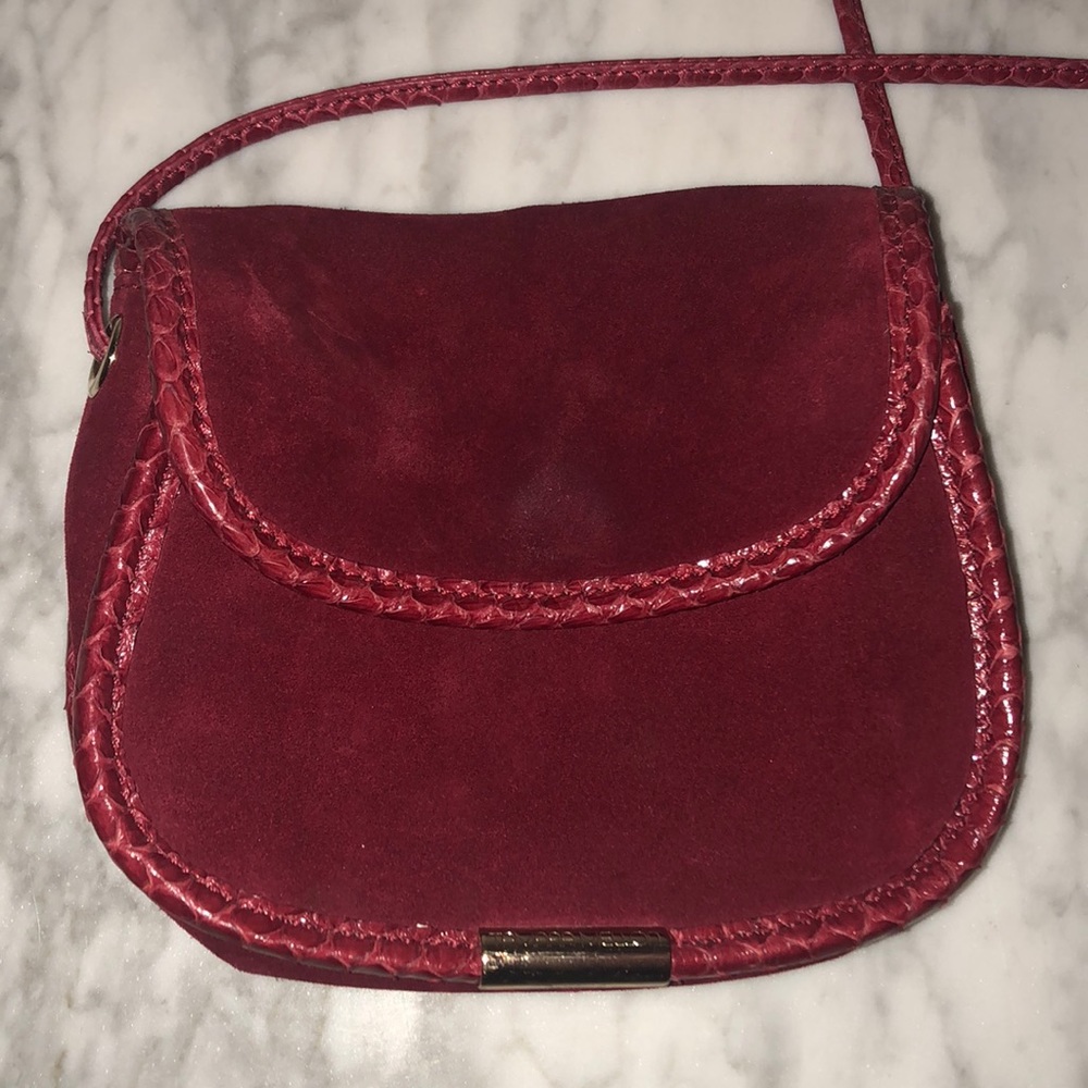 Tamara Mellon Magenta Crossbody Mini Bag Purse